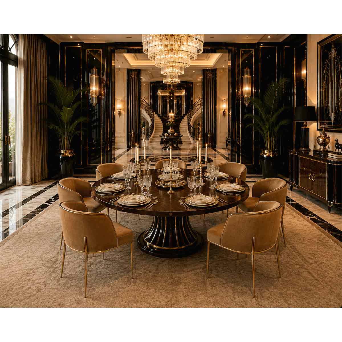 Maitre D' Dining or Entrance Table | Luxury Exclusive Designer Handcrafted Furniture
