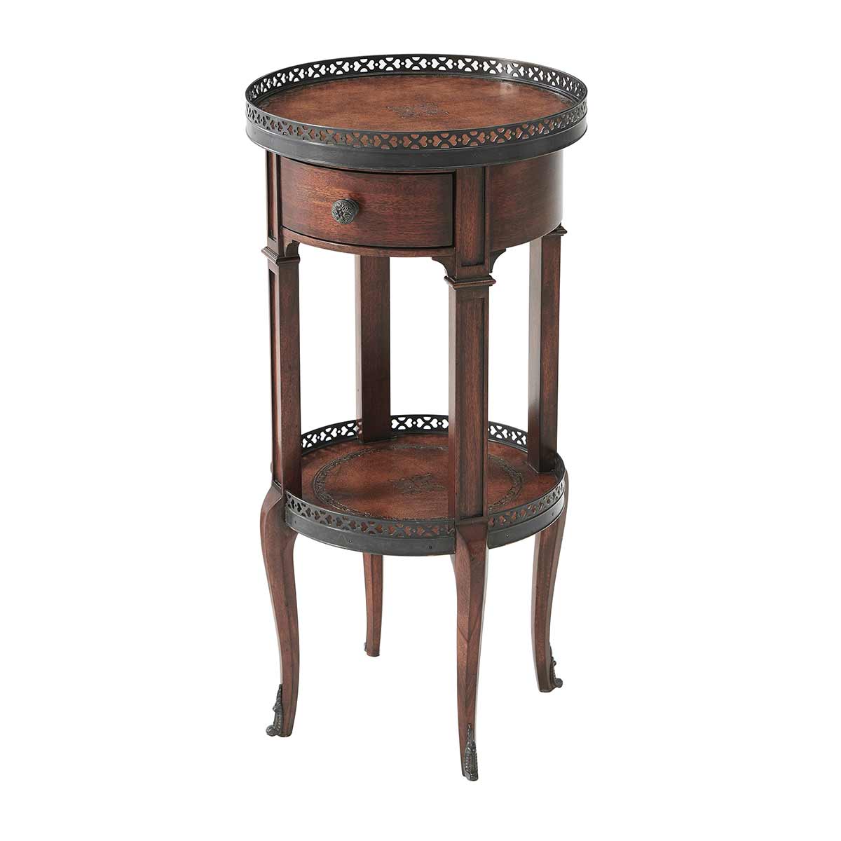 Walnut Circle Accent Table | Traditional Fine Luxury Classical Exclusive Designer Handcrafted Furniture