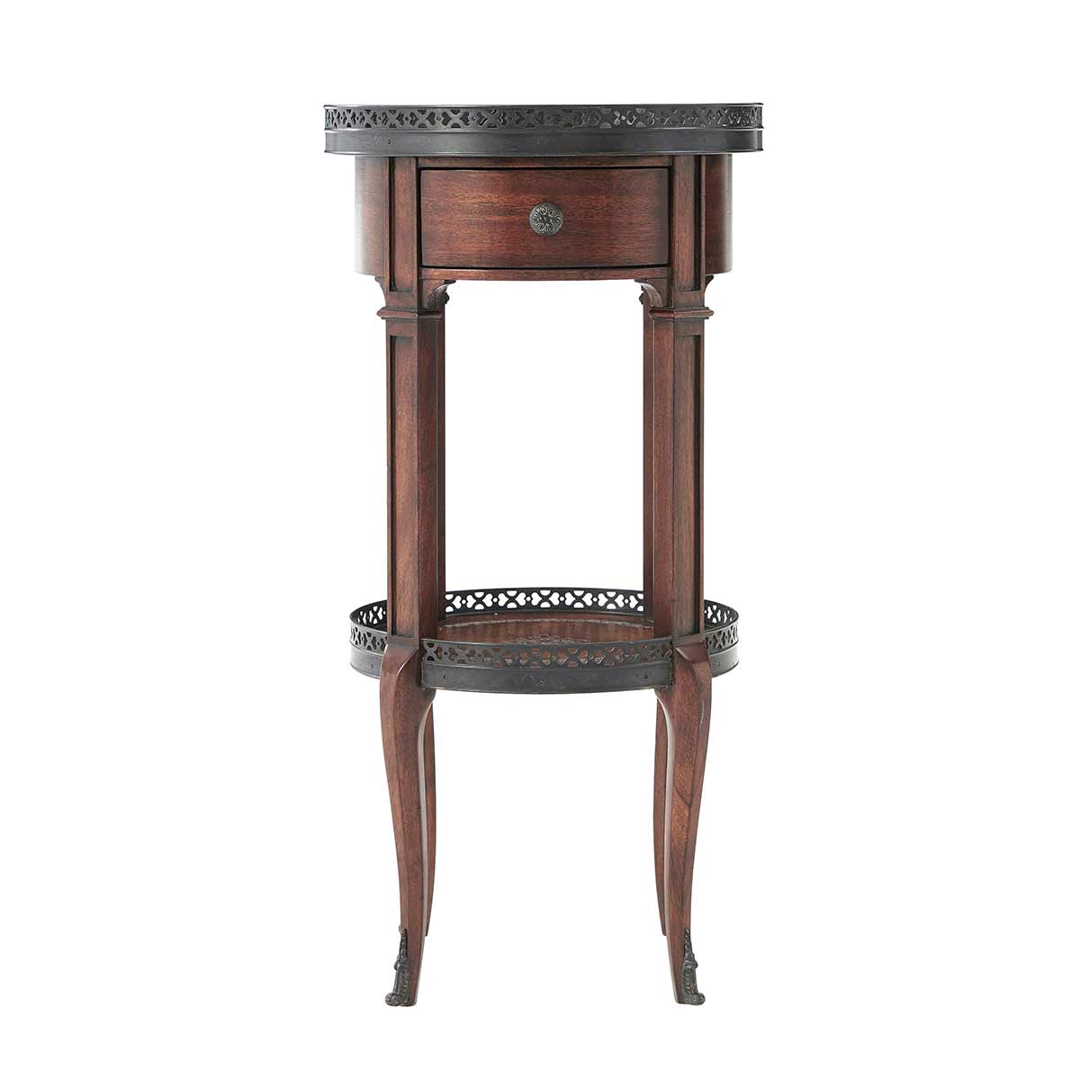 Walnut Circle Accent Table - Image 4