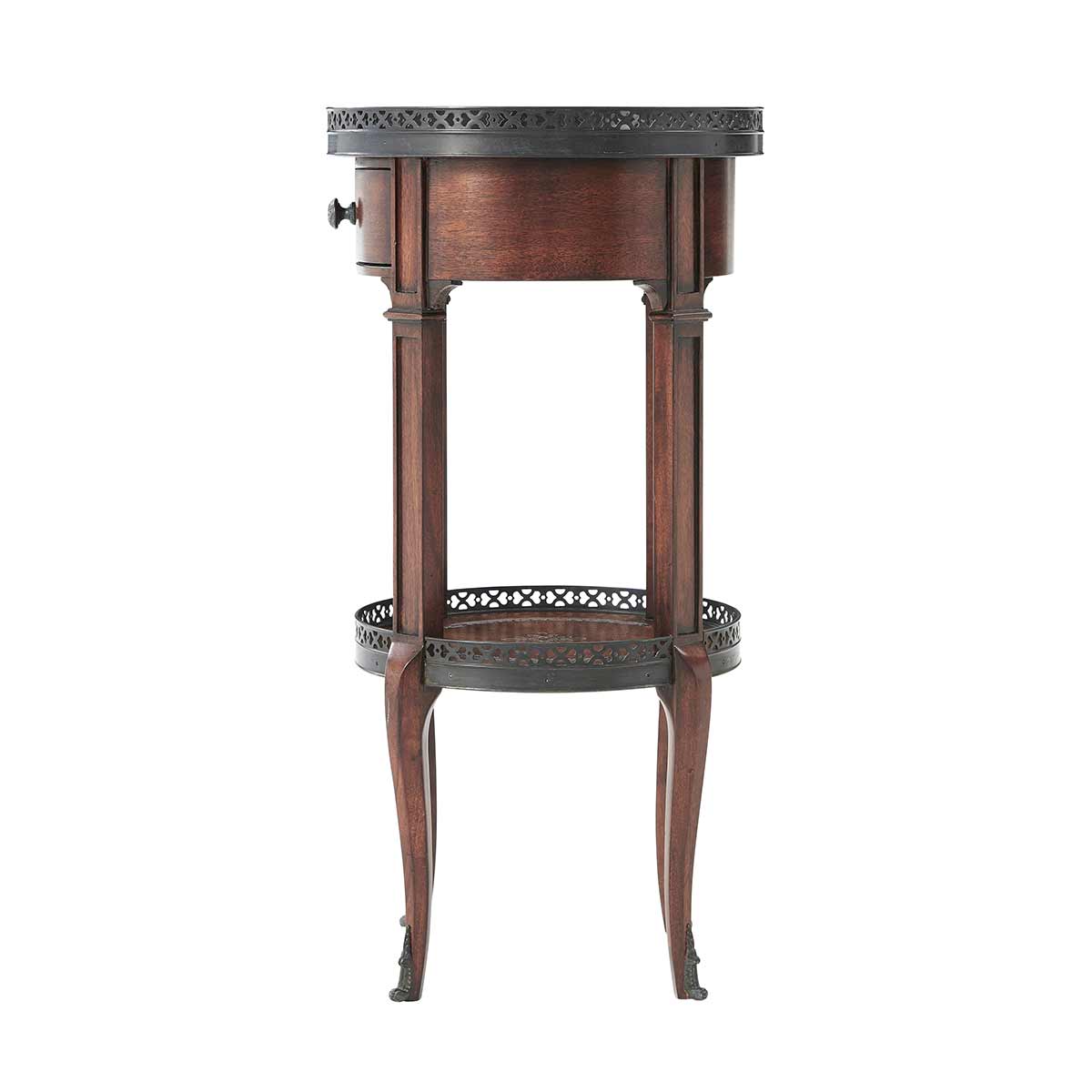 Walnut Circle Accent Table - Image 5