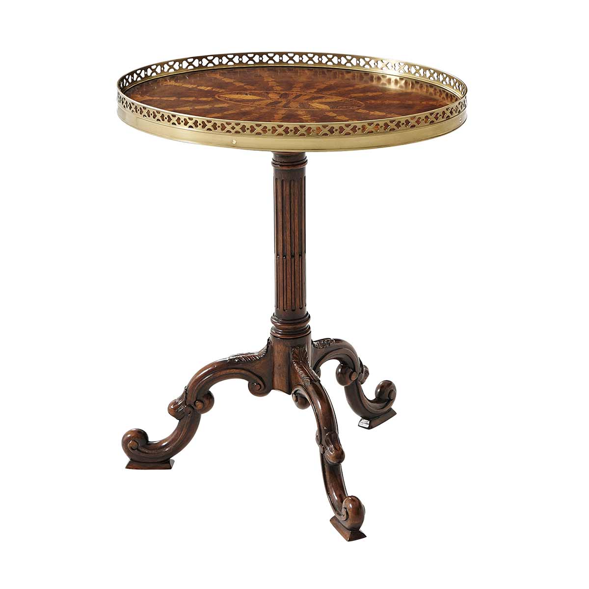 Radiating Parquetry Accent Table | Traditional Classical Fine Luxury Handmade Georgian Furniture
