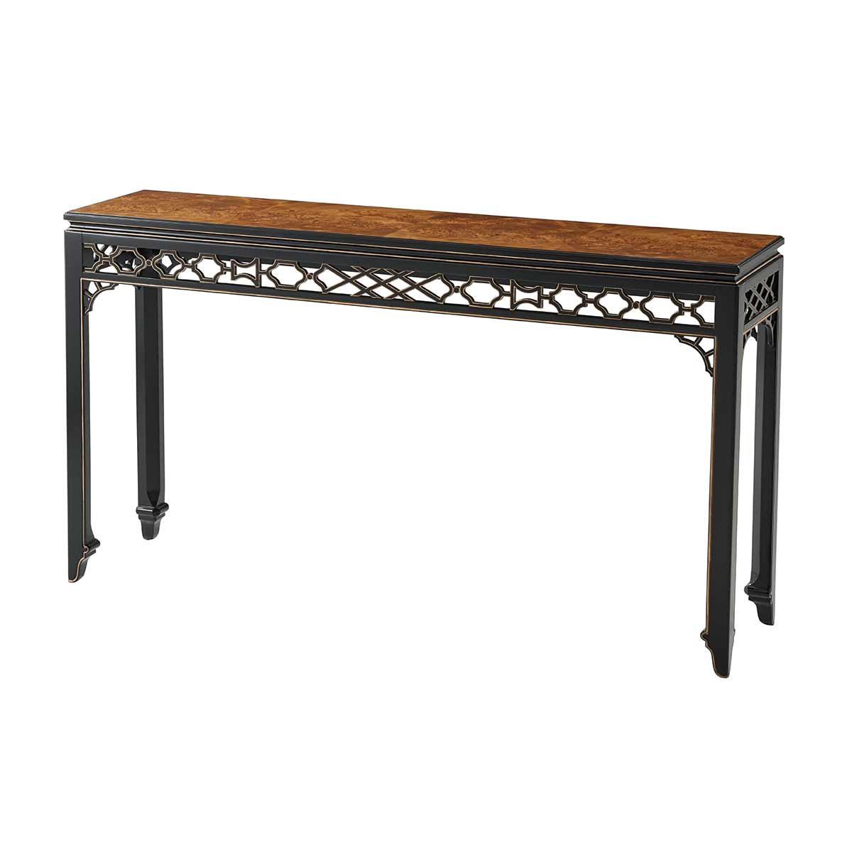 Long Hall Burl Console Table | Fine Luxury Regency Handcrafted Furniture