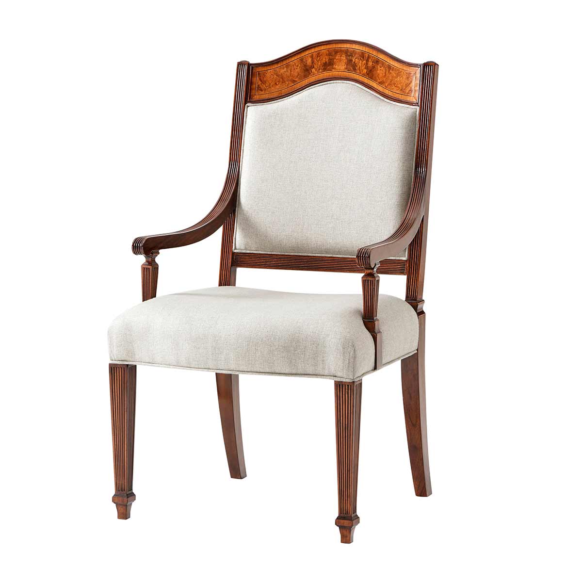 Sheraton Satinwood Dining Armchair | Essential Collection | Traditional Fine Luxury Classical Regency Handcrafted Furniture