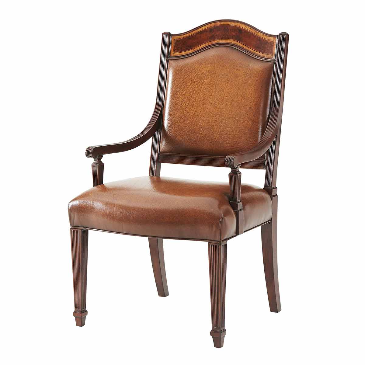 Sheraton's Satinwood Dining Armchair | Traditional Fine Luxury Classical Regency Handcrafted Furniture