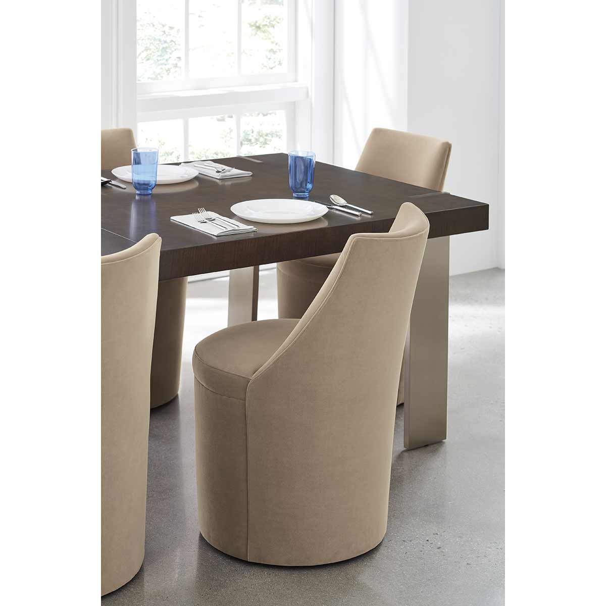 Barrel Roll Dining or Vanity Chair | Elegant Beautiful Contemporary Luxury Exclusive Designer Modern High End Furniture