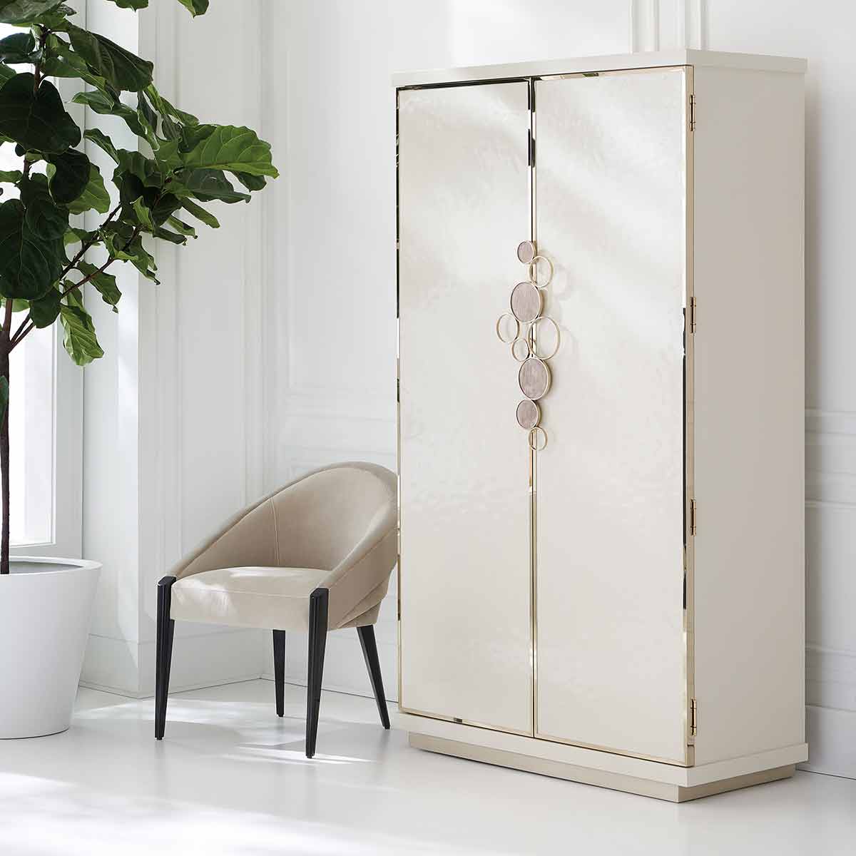 Skyscraper Tall Home Office Cabinet | Caracole Signature Metropolitan Collection | Elegant Contemporary Luxury Exclusive Designer Furniture