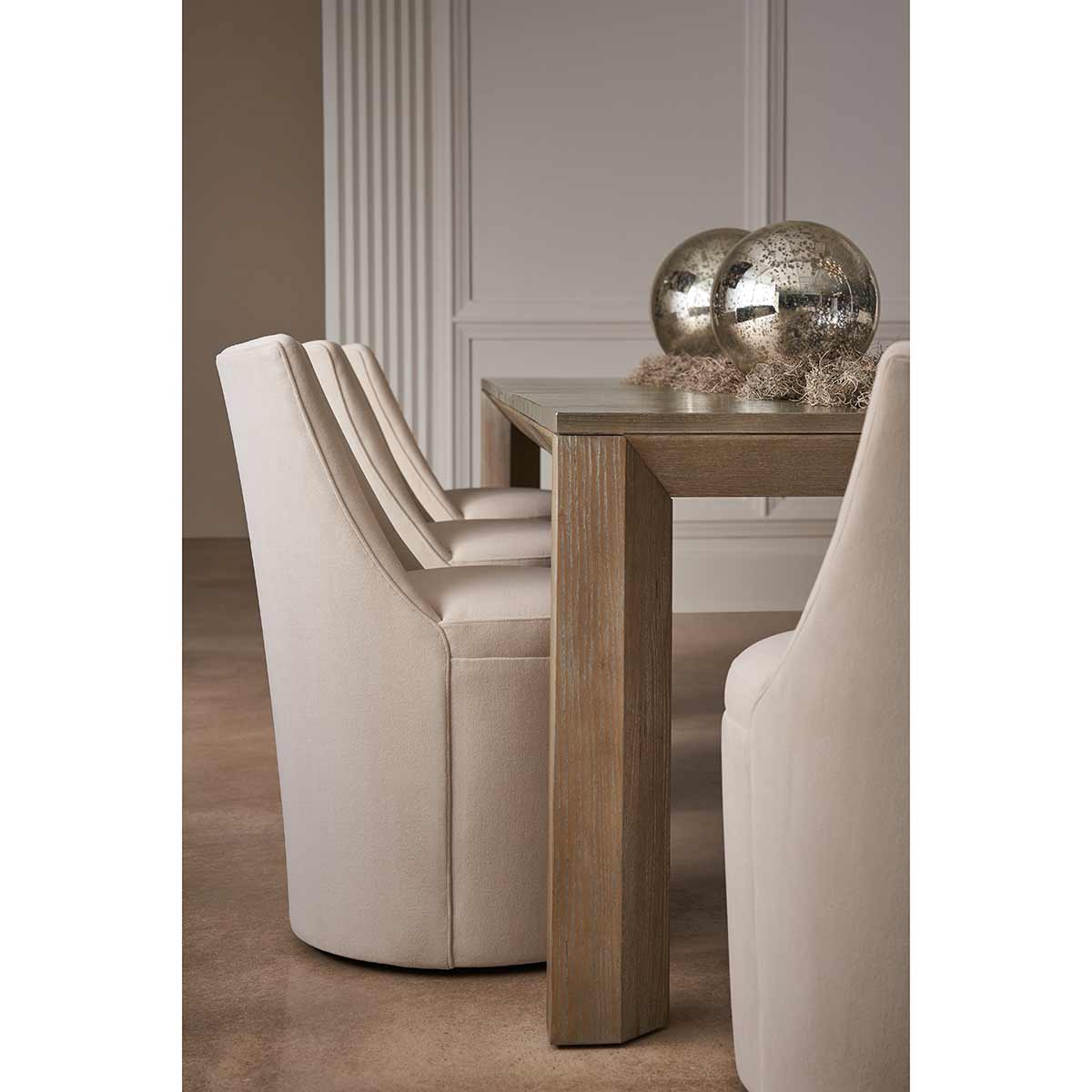 Barrel Roll Dining Chair | Caracole Classic Collection | Elegant Contemporary Luxury Exclusive Designer Furniture