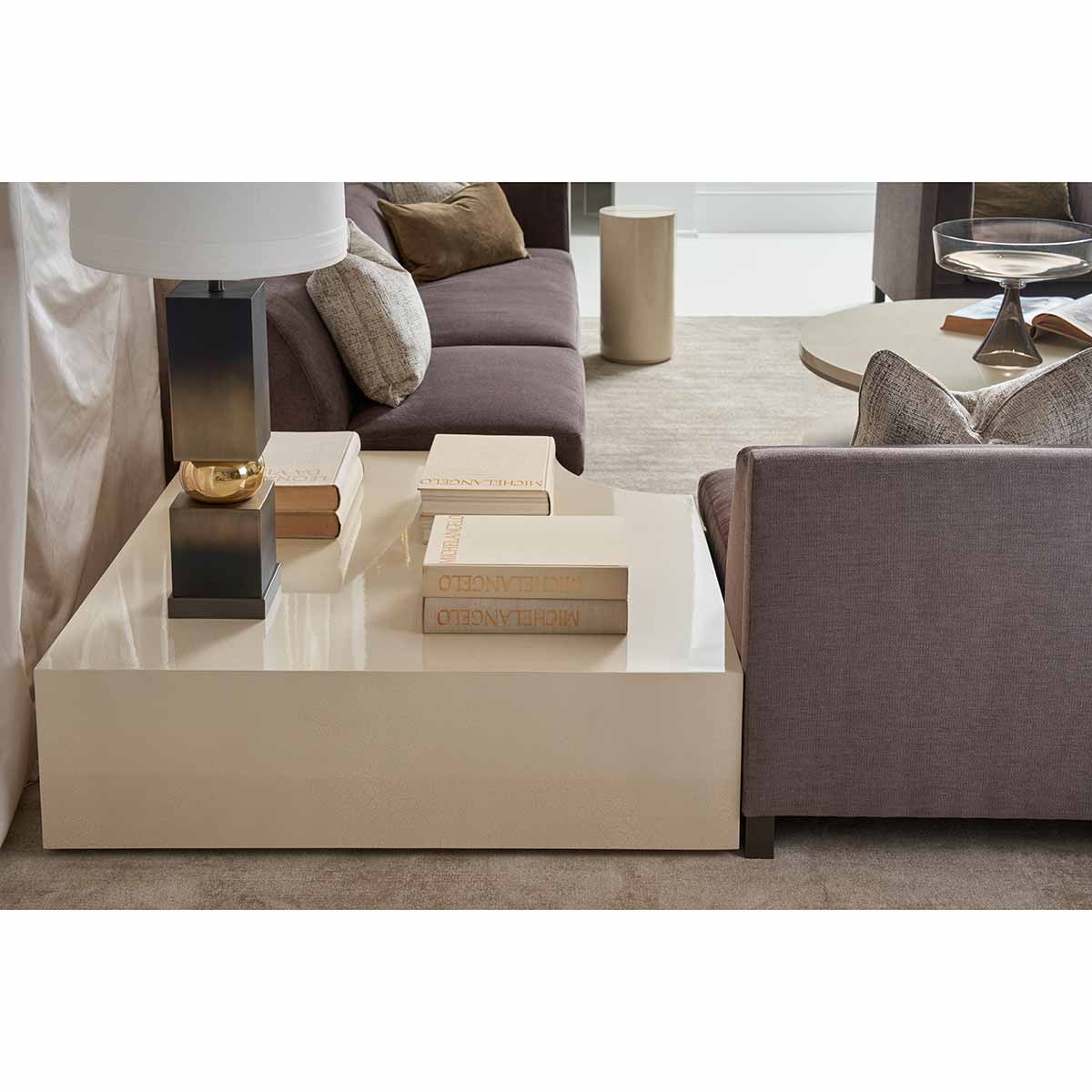 Buttoned Up Sectional Cocktail Table | Caracole Classic Collection | Elegant Contemporary Luxury Exclusive Designer Furniture