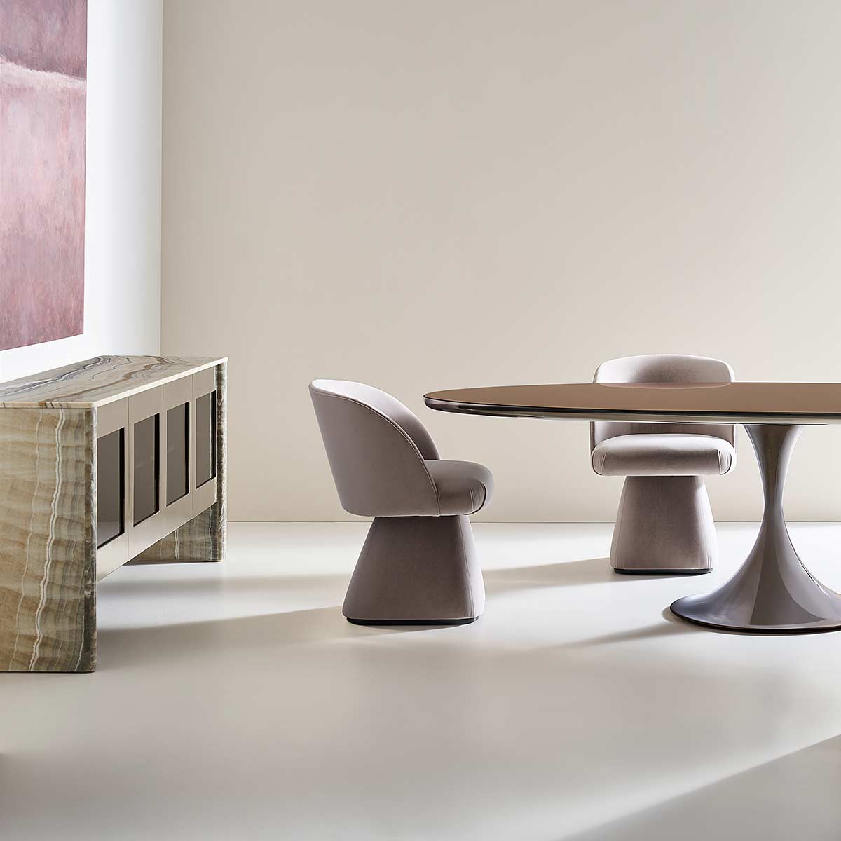 Semper Oval Dining Table | Caracole Classic Collection | Elegant Contemporary Luxury Exclusive Designer Furniture