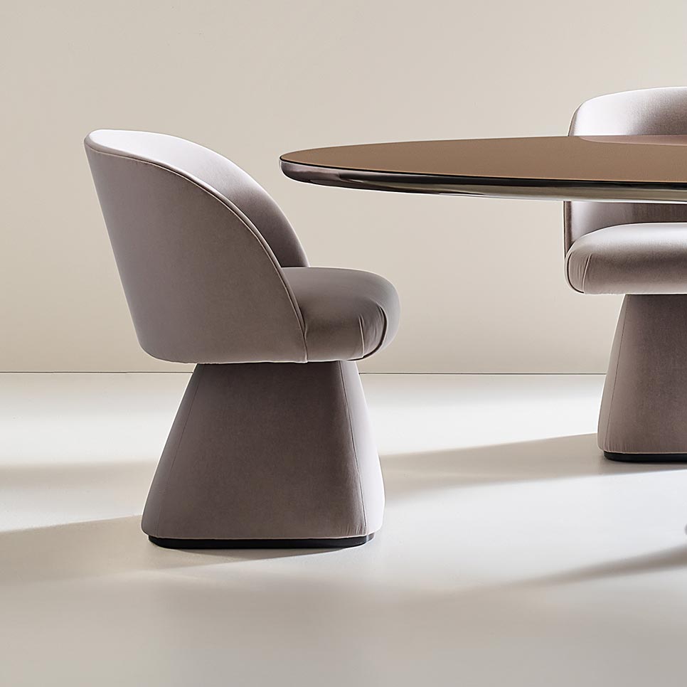 Vuelta Swivel Dining Chair | Caracole Classic Collection | Elegant Contemporary Luxury Exclusive Designer Furniture