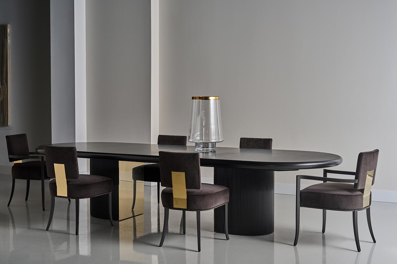 Love Dining Table - Dark Chocolate | Caracole Fall 2024 Collection | Elegant Contemporary Luxury Exclusive Designer Furniture