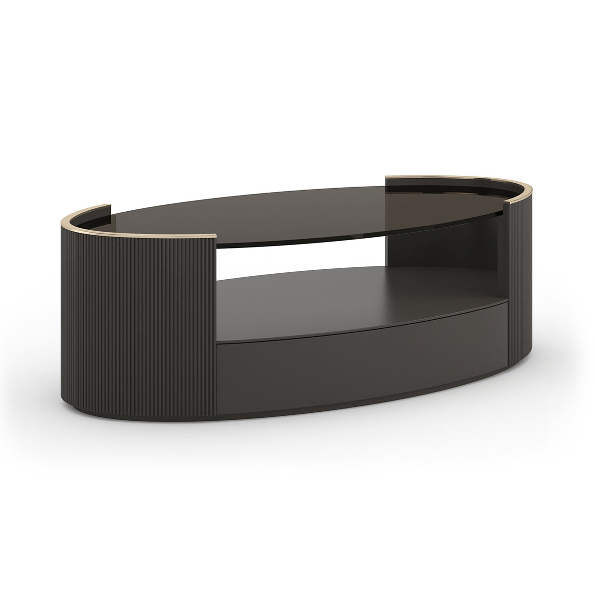 Love Oval Cocktail – Dark Chocolate | Caracole Fall 2024 Introduction | Elegant Contemporary Luxury Exclusive Designer Furniture