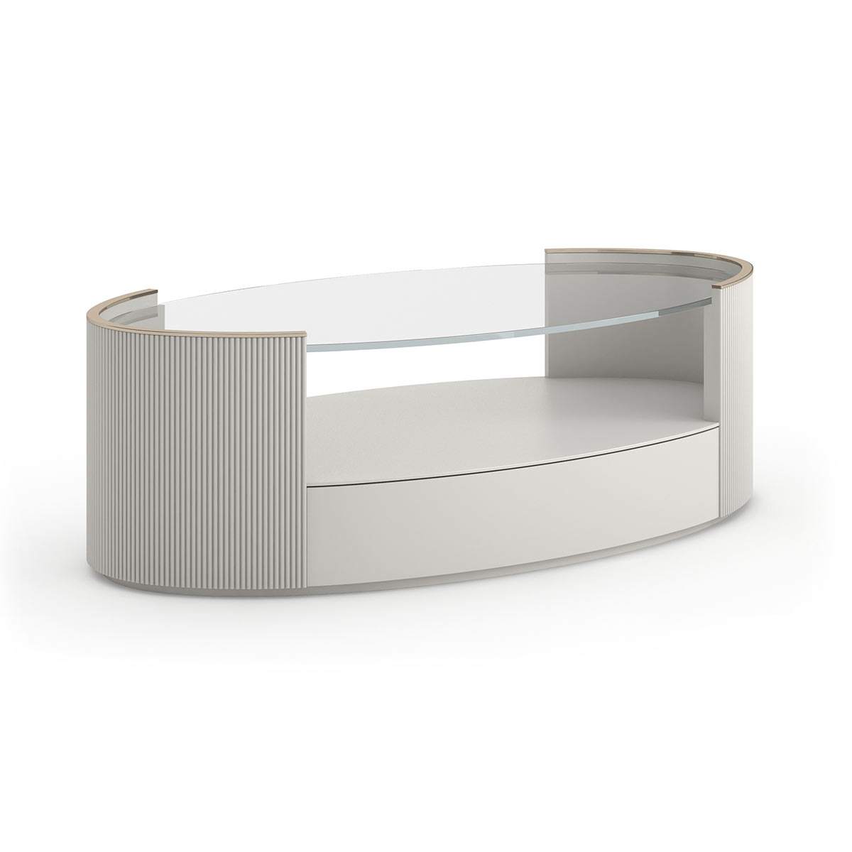 Love Oval Cocktail – Matte Pearl | Caracole Fall 2024 Introduction | Elegant Contemporary Luxury Exclusive Designer Furniture