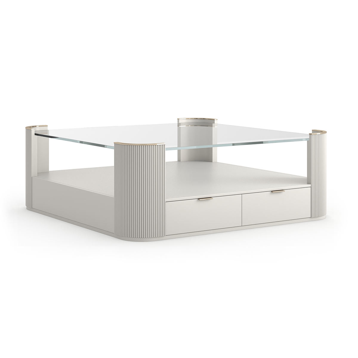 Love Square Cocktail – Matte Pearl | Caracole Fall 2024 Introduction | Elegant Contemporary Luxury Exclusive Designer Furniture