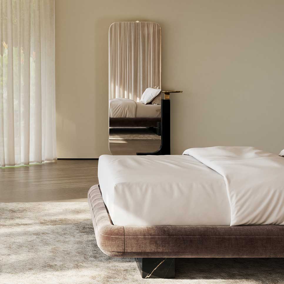Overlap Floor Mirror Dark | Caracole Spring 2025 Collection | Elegant Contemporary Luxury Exclusive Designer Furniture