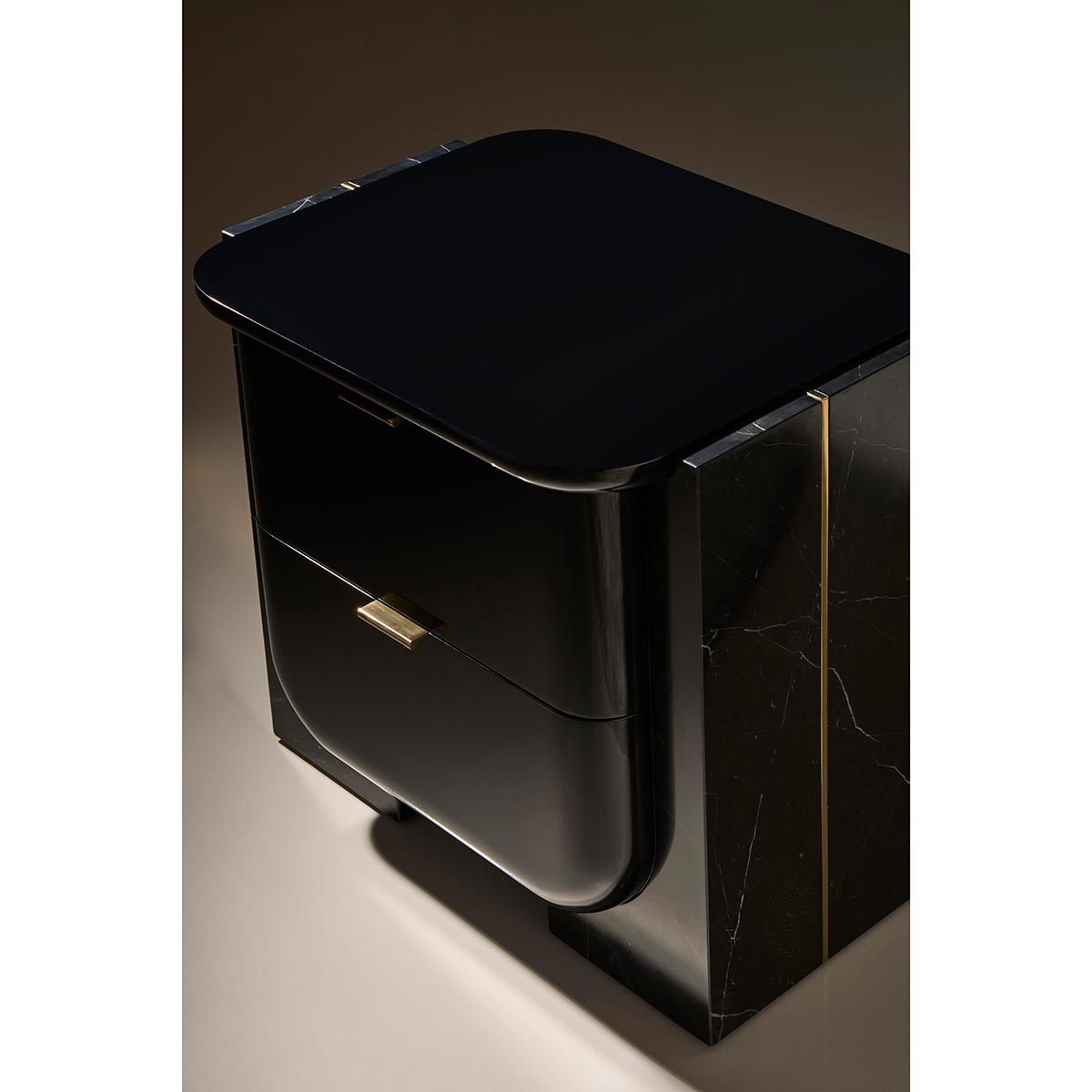 Overlap Nightstand Dark – Small | Caracole Spring 2025 Collection | Elegant Contemporary Luxury Exclusive Designer Furniture