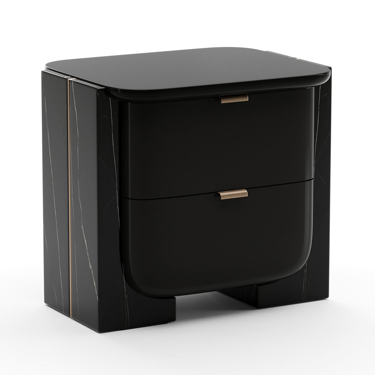 Overlap Nightstand Dark – Small | Caracole Spring 2025 Collection | Elegant Contemporary Luxury Exclusive Designer Furniture