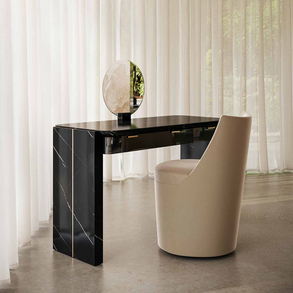 Overlap Vanity Dark | Caracole Spring 2025 Collection | Elegant Contemporary Luxury Exclusive Designer Furniture