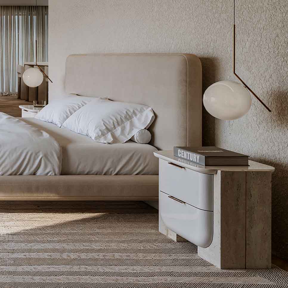 Overlap Bed – Ivory | Caracole Spring 2025 Collection | Elegant Contemporary Luxury Exclusive Designer Furniture