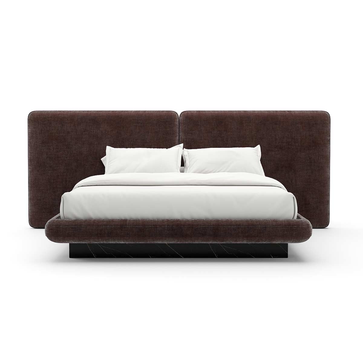 Overlap Bed - Two Panels Dark Taupe | Caracole Spring 2025 Collection | Elegant Contemporary Luxury Exclusive Designer Furniture