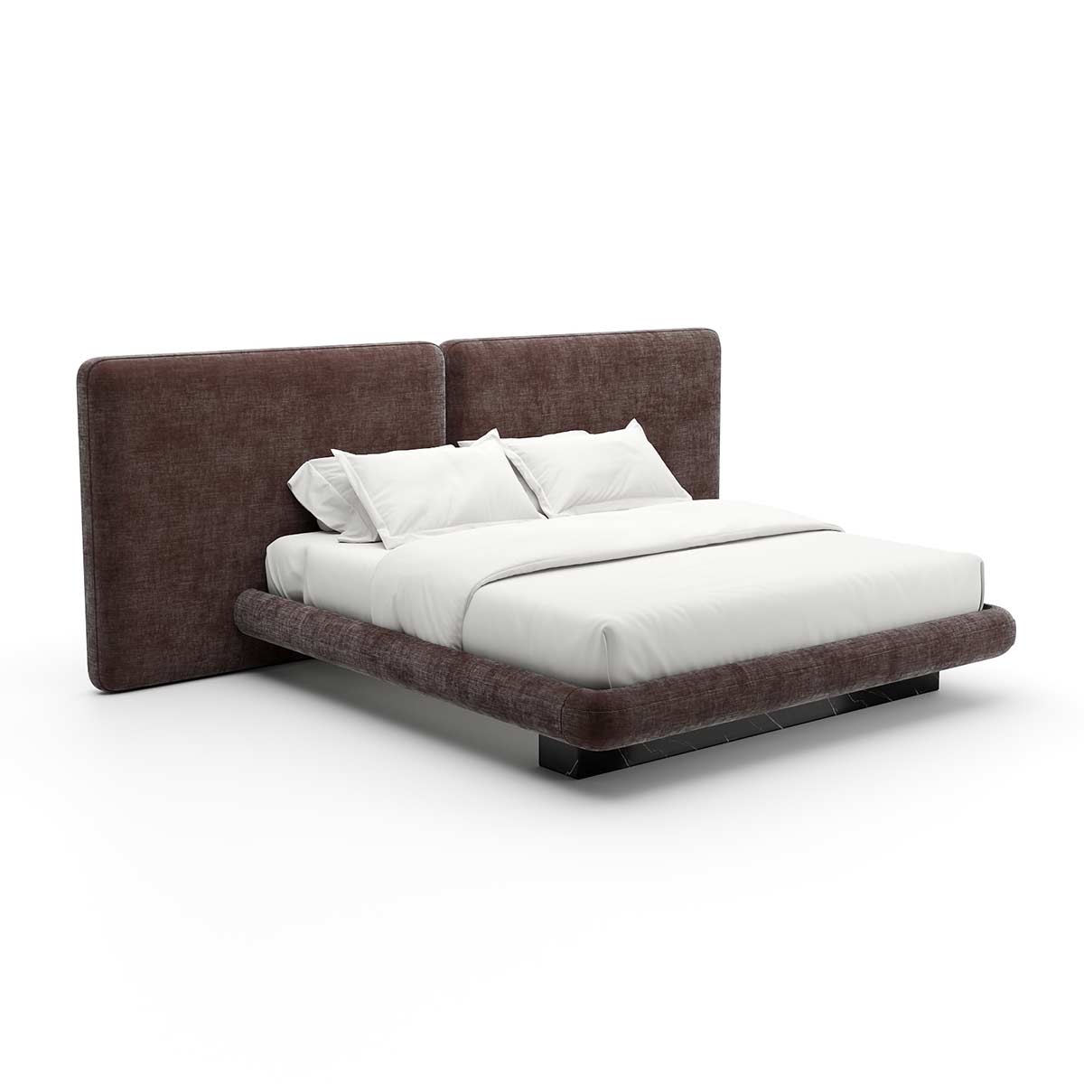 Overlap Bed - Two Panels Dark Taupe | Caracole Spring 2025 Collection | Elegant Contemporary Luxury Exclusive Designer Furniture
