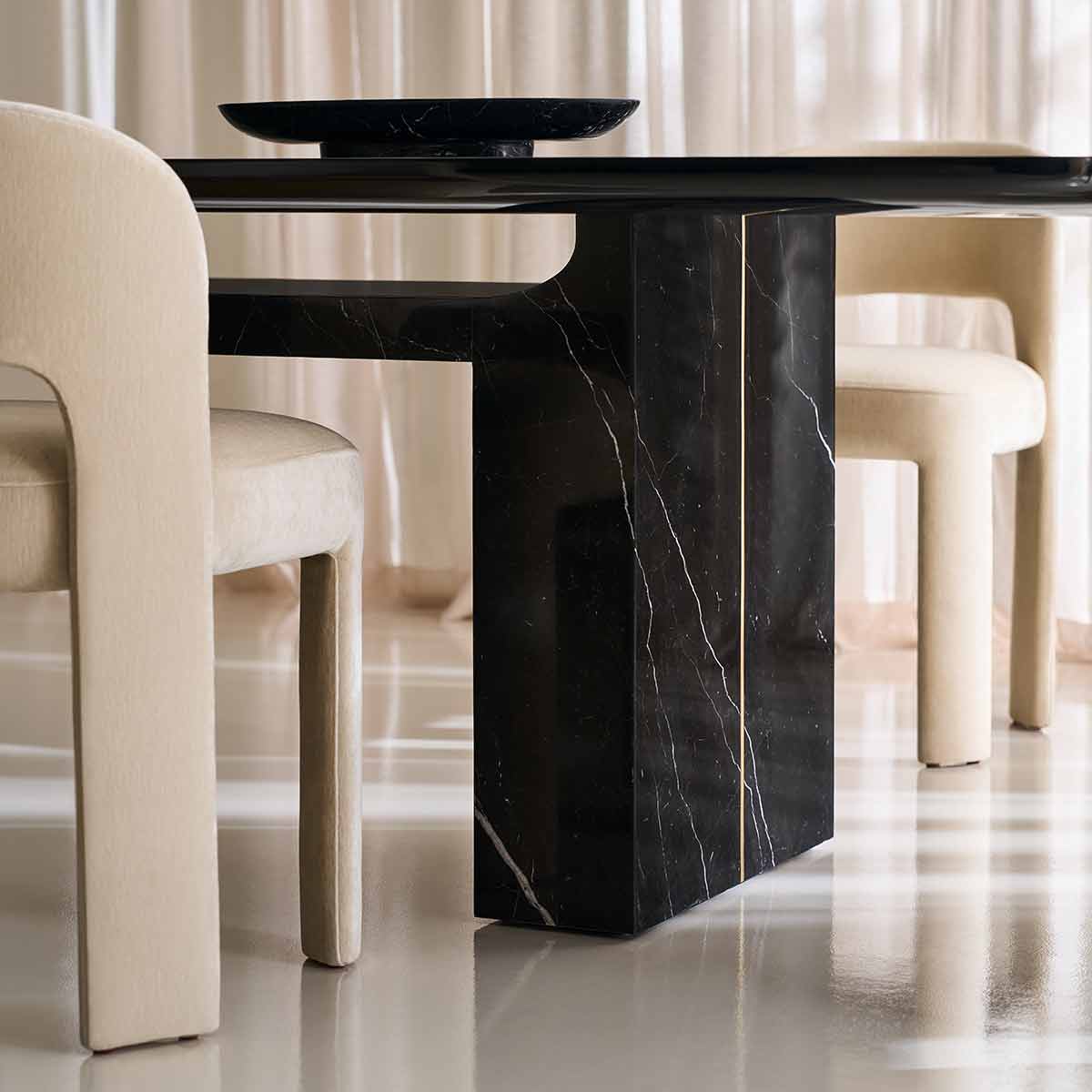 Overlap Dining Table Dark | Caracole Spring 2025 Collection | Elegant Contemporary Luxury Exclusive Designer Furniture