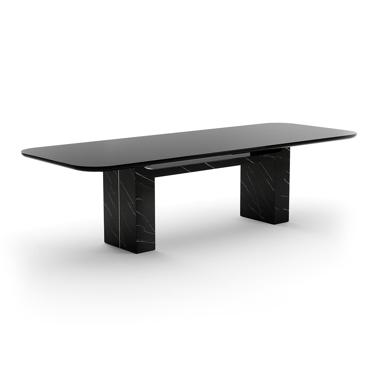 Overlap Dining Table Dark | Caracole Spring 2025 Collection | Elegant Contemporary Luxury Exclusive Designer Furniture