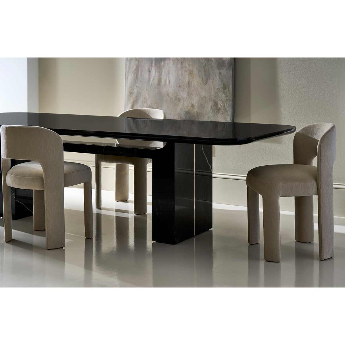 Overlap Dining Table Dark | Caracole Spring 2025 Collection | Elegant Contemporary Luxury Exclusive Designer Furniture