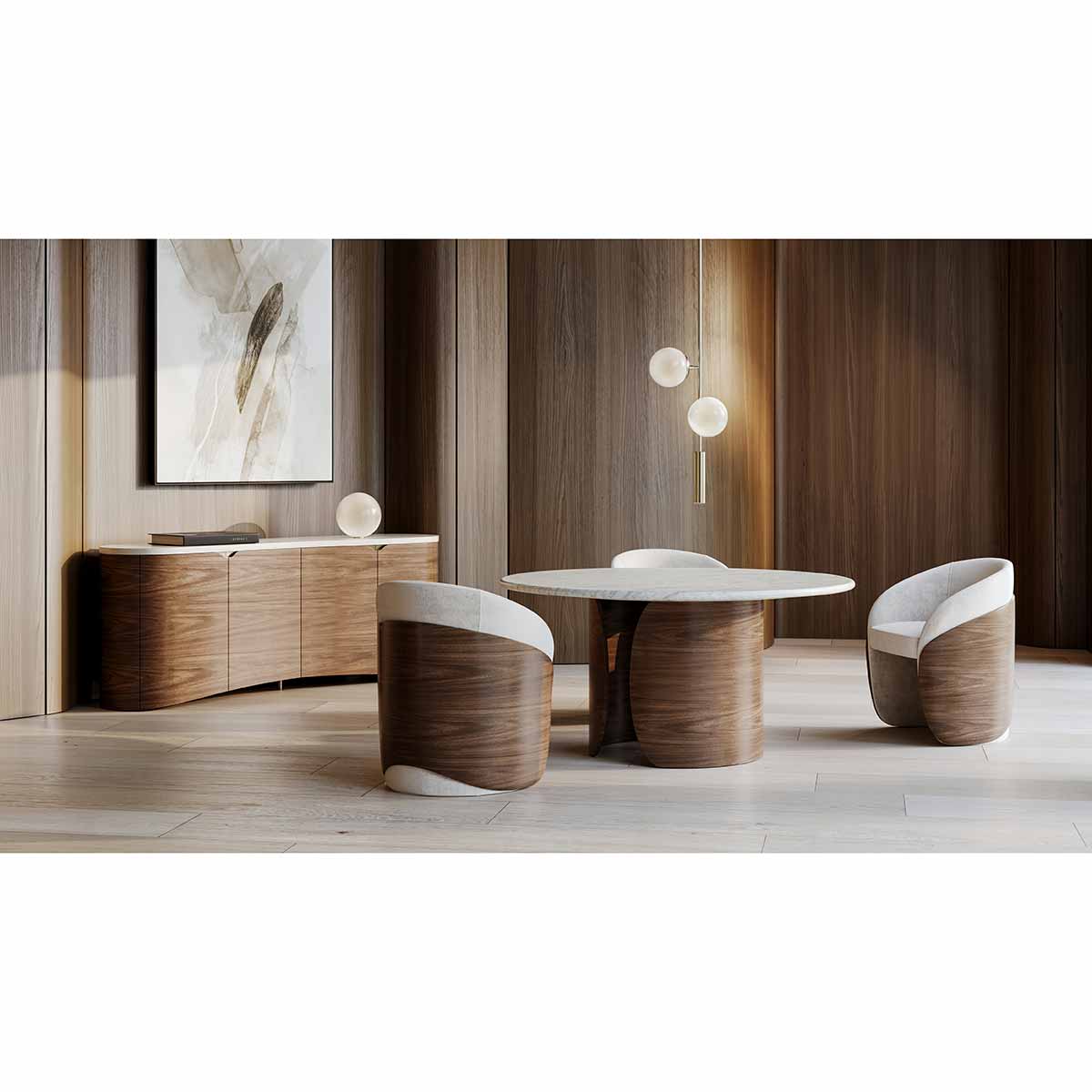 Fleur Dining Table | Caracole Spring 2025 Collection | Elegant Contemporary Luxury Exclusive Designer Furniture