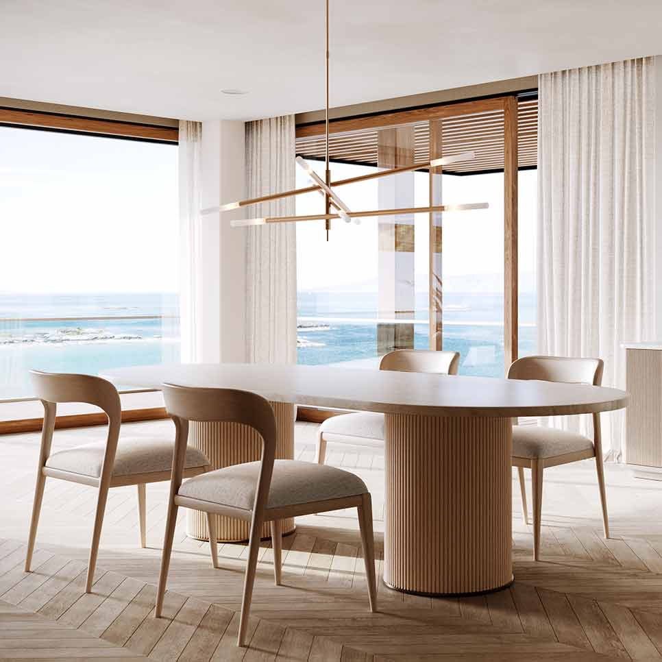 Rhythm Dining Table – Oval Stone Top | Caracole Spring 2025 Collection | Elegant Contemporary Luxury Exclusive Designer Furniture