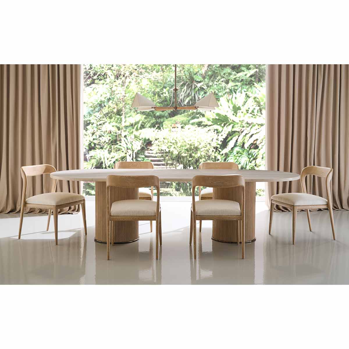 Rhythm Dining Table – Oval Stone Top | Caracole Spring 2025 Collection | Elegant Contemporary Luxury Exclusive Designer Furniture