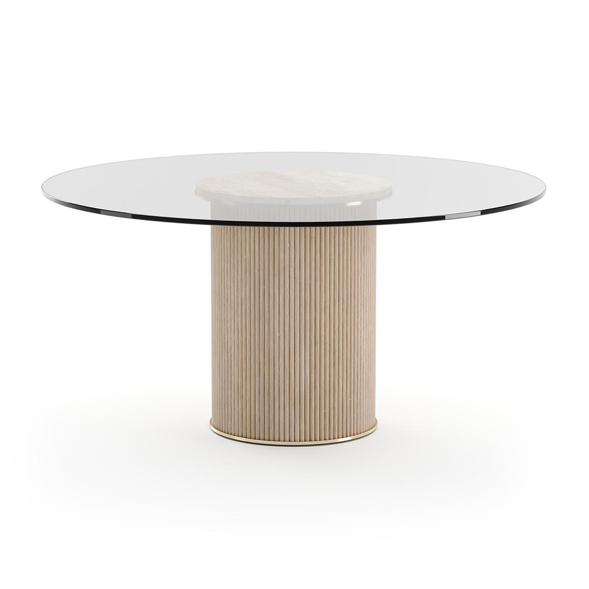 Rhythm Dining Table – Round Glass Top | Caracole Spring 2025 Collection | Elegant Contemporary Luxury Exclusive Designer Furniture
