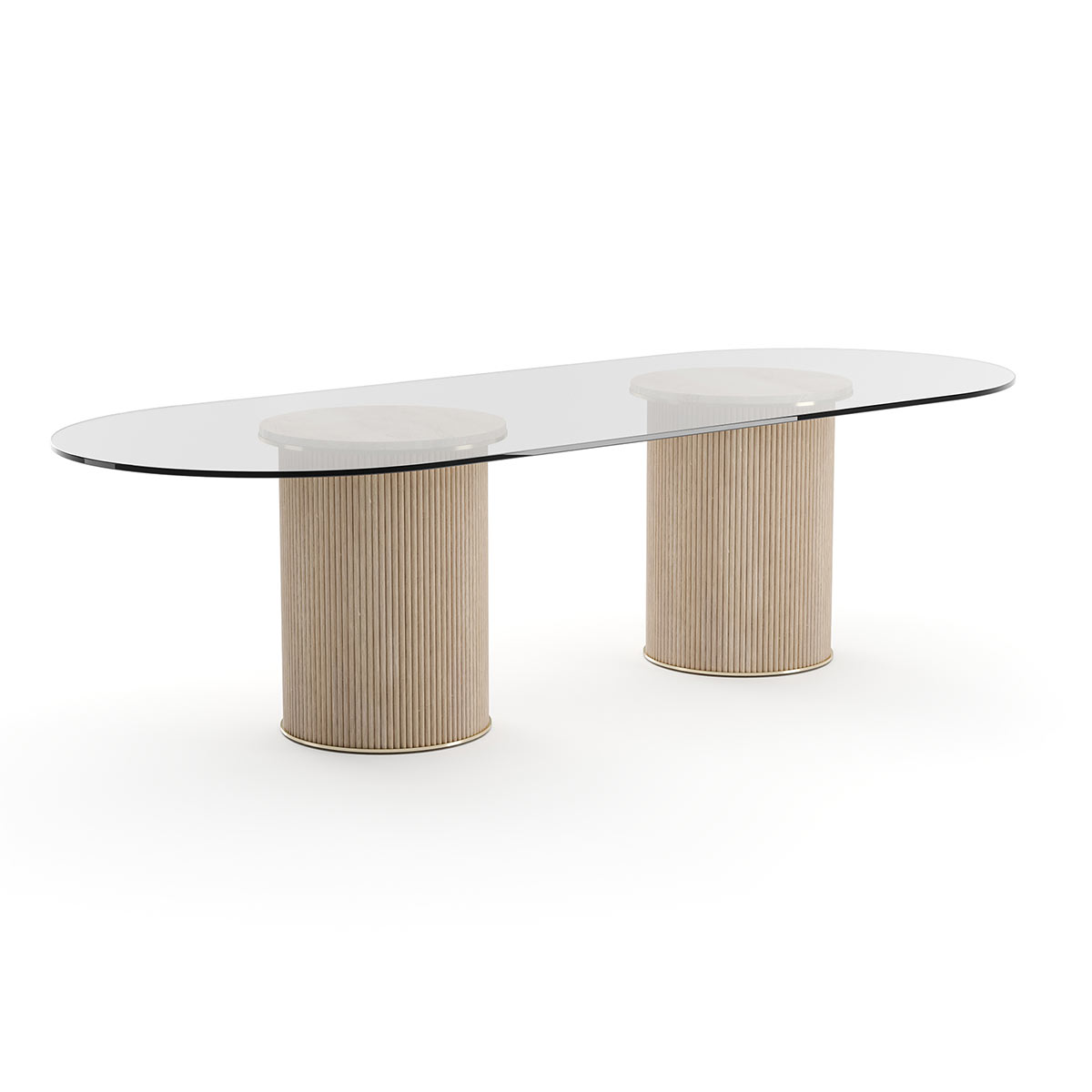Rhythm Dining Table – Oval Glass Top | Caracole Spring 2025 Collection | Elegant Contemporary Luxury Exclusive Designer Furniture