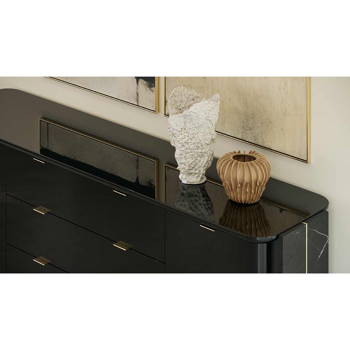 Overlap Sideboard Dark | Caracole Spring 2025 Collection | Elegant Contemporary Luxury Exclusive Designer Furniture