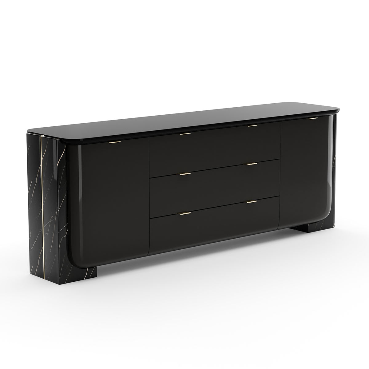 Overlap Sideboard Dark | Caracole Spring 2025 Collection | Elegant Contemporary Luxury Exclusive Designer Furniture