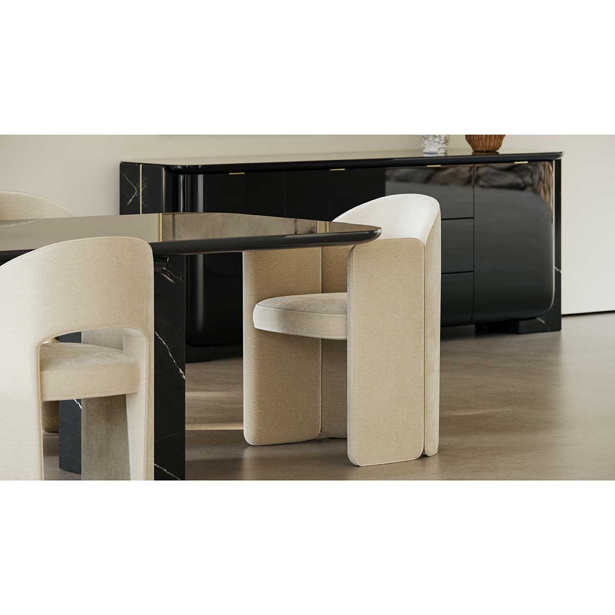 Overlap Dining Armchair | Caracole Spring 2025 Collection | Elegant Contemporary Luxury Exclusive Designer Furniture
