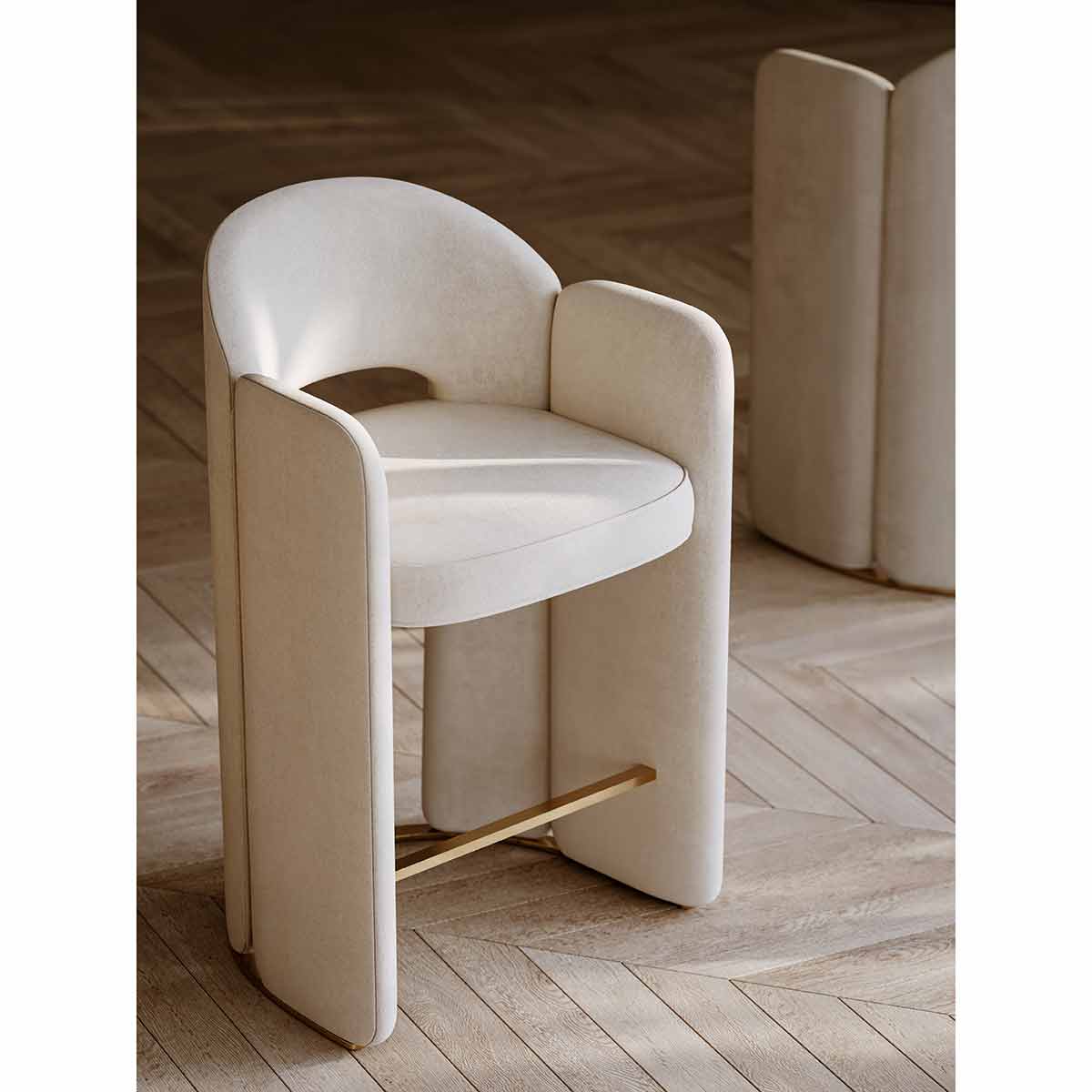 Overlap Bar Stool | Caracole Spring 2025 Collection | Elegant Contemporary Luxury Exclusive Designer Furniture