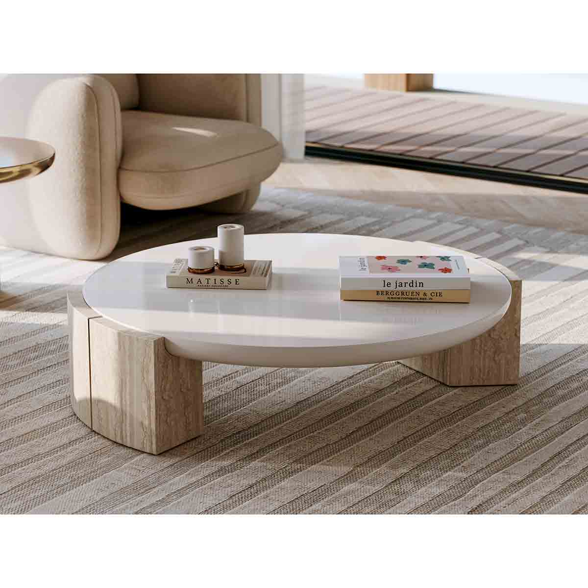 Overlap Round Cocktail Table | Caracole Spring 2025 Collection | Elegant Contemporary Luxury Exclusive Designer Furniture