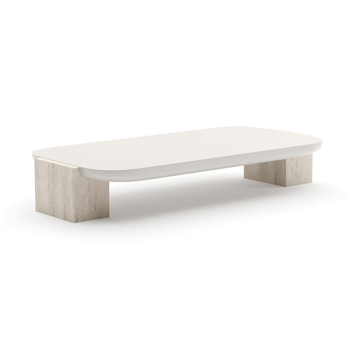 Overlap Rectangular Cocktail Table Light | Caracole Spring 2025 Collection | Elegant Contemporary Luxury Exclusive Designer Furniture