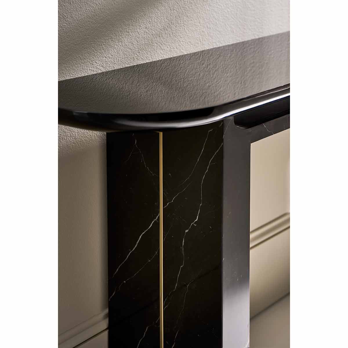 Overlap Console Dark | Caracole Spring 2025 Collection | Elegant Contemporary Luxury Exclusive Designer Furniture