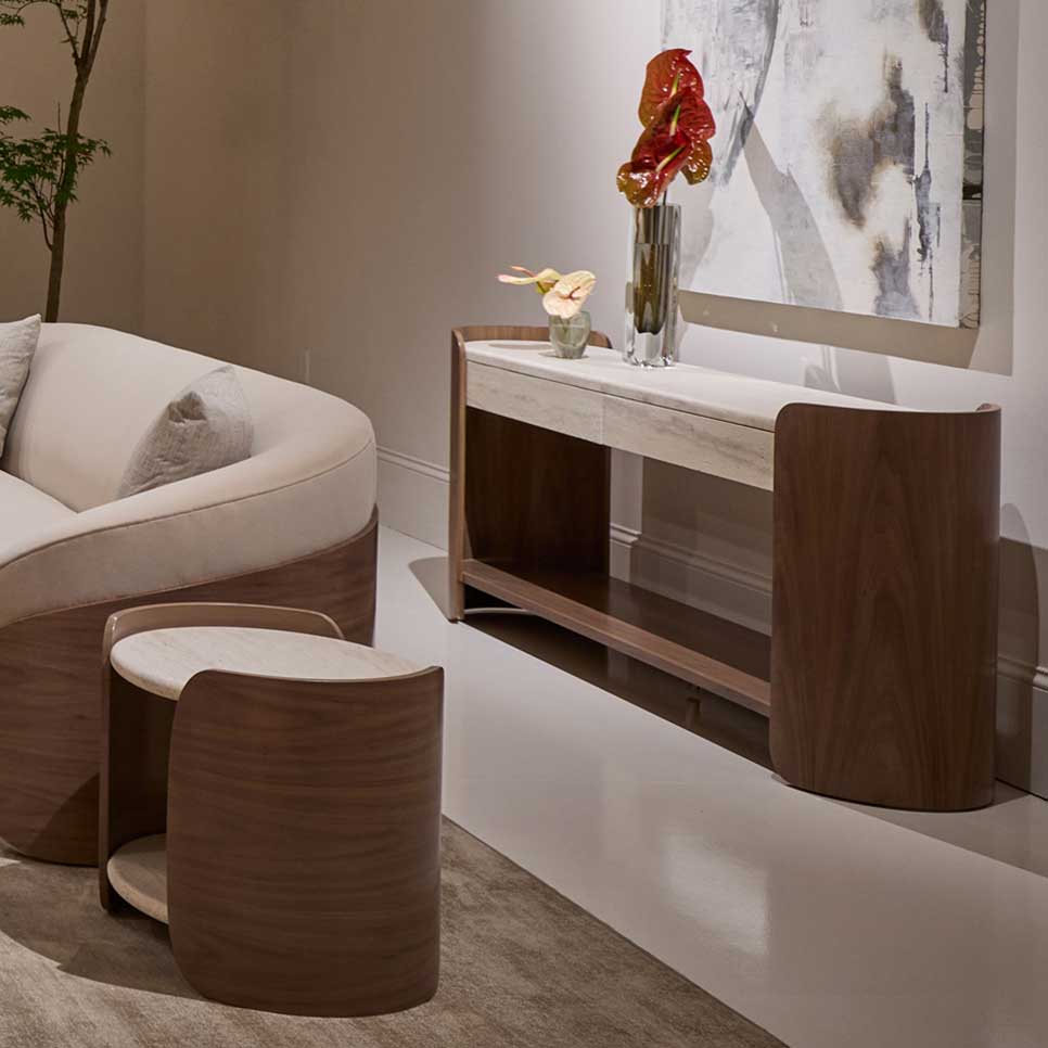 Fleur Console Table | Caracole Spring 2025 Collection | Elegant Contemporary Luxury Exclusive Designer Furniture