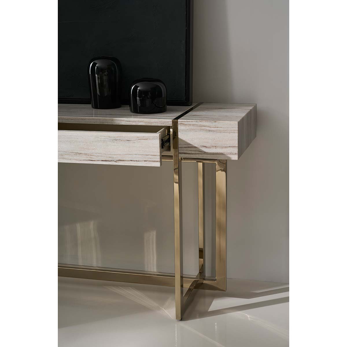 Wish You Were Here Console Table Light | Caracole Spring 2025 Collection | Elegant Contemporary Luxury Exclusive Designer Furniture