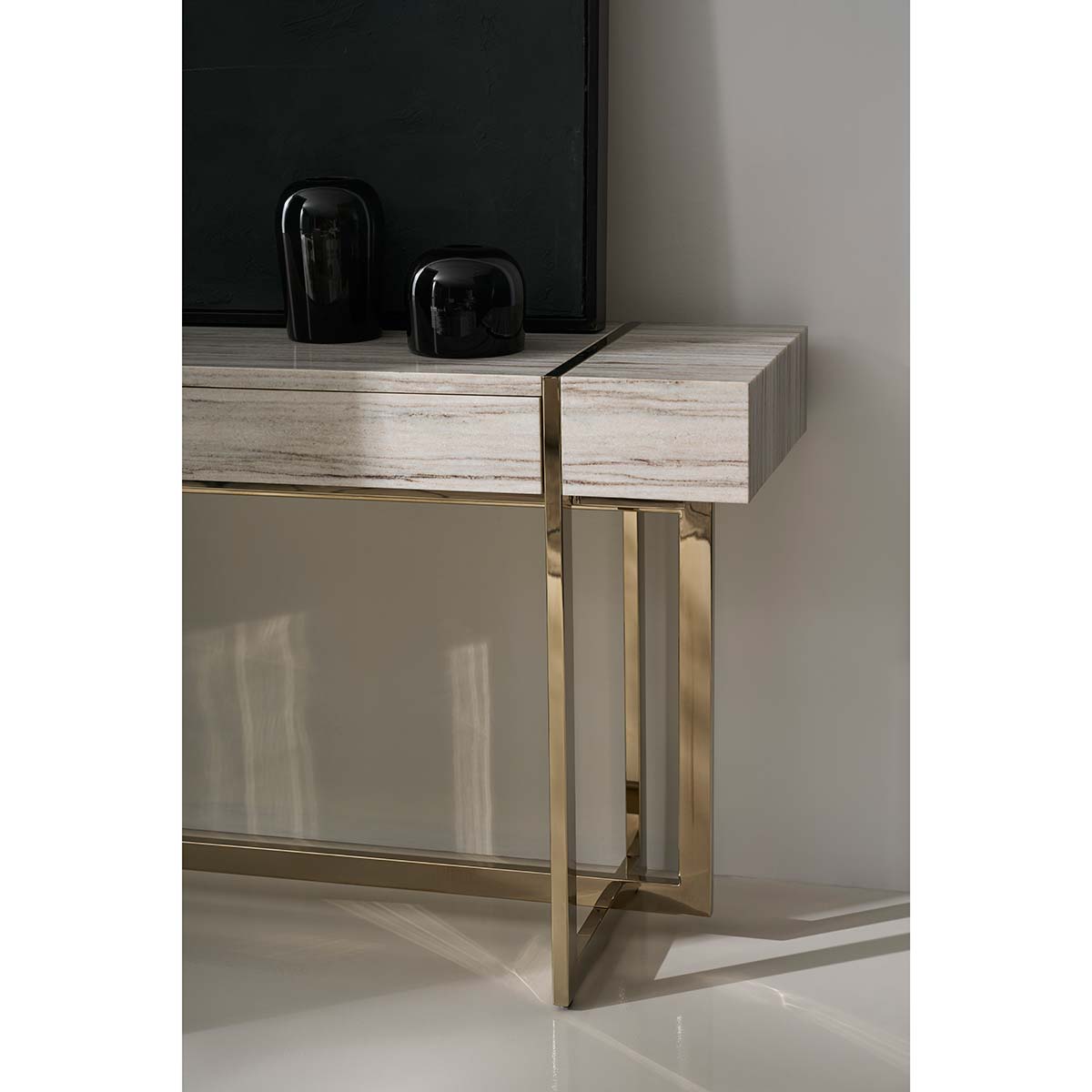 Wish You Were Here Console Table Light | Caracole Spring 2025 Collection | Elegant Contemporary Luxury Exclusive Designer Furniture