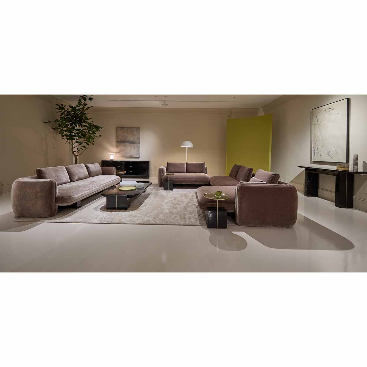 Overlap Sofa Dark Taupe | Caracole Spring 2025 Collection | Elegant Contemporary Luxury Exclusive Designer Furniture