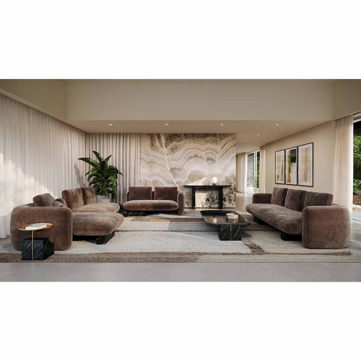 Overlap Sofa Dark Taupe | Caracole Spring 2025 Collection | Elegant Contemporary Luxury Exclusive Designer Furniture