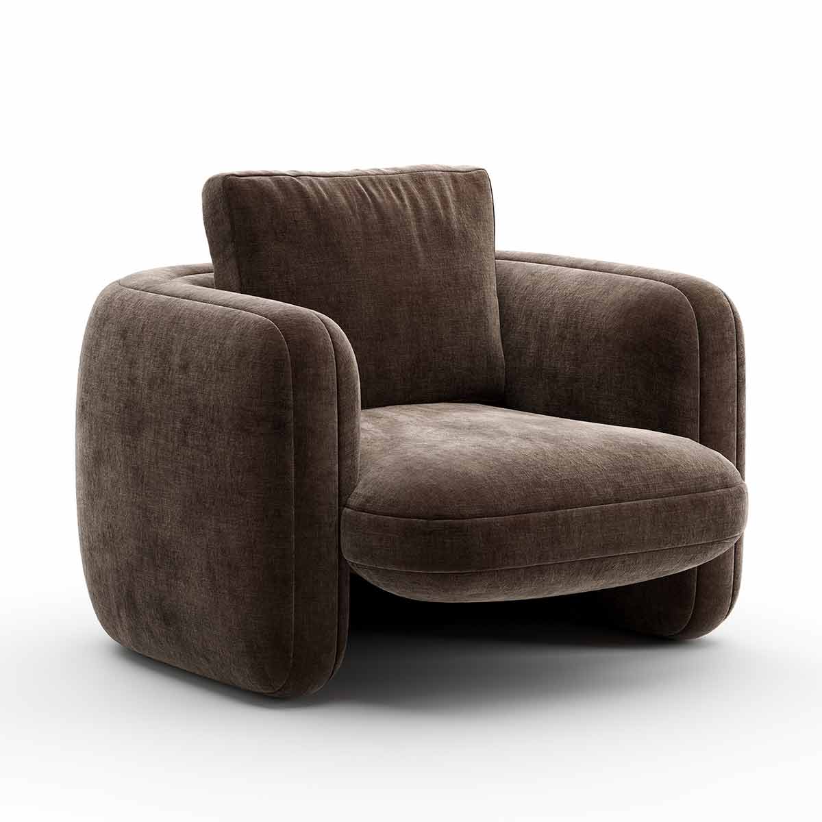 Overlap Chair Dark Taupe | Caracole Spring 2025 Collection | Elegant Contemporary Luxury Exclusive Designer Furniture
