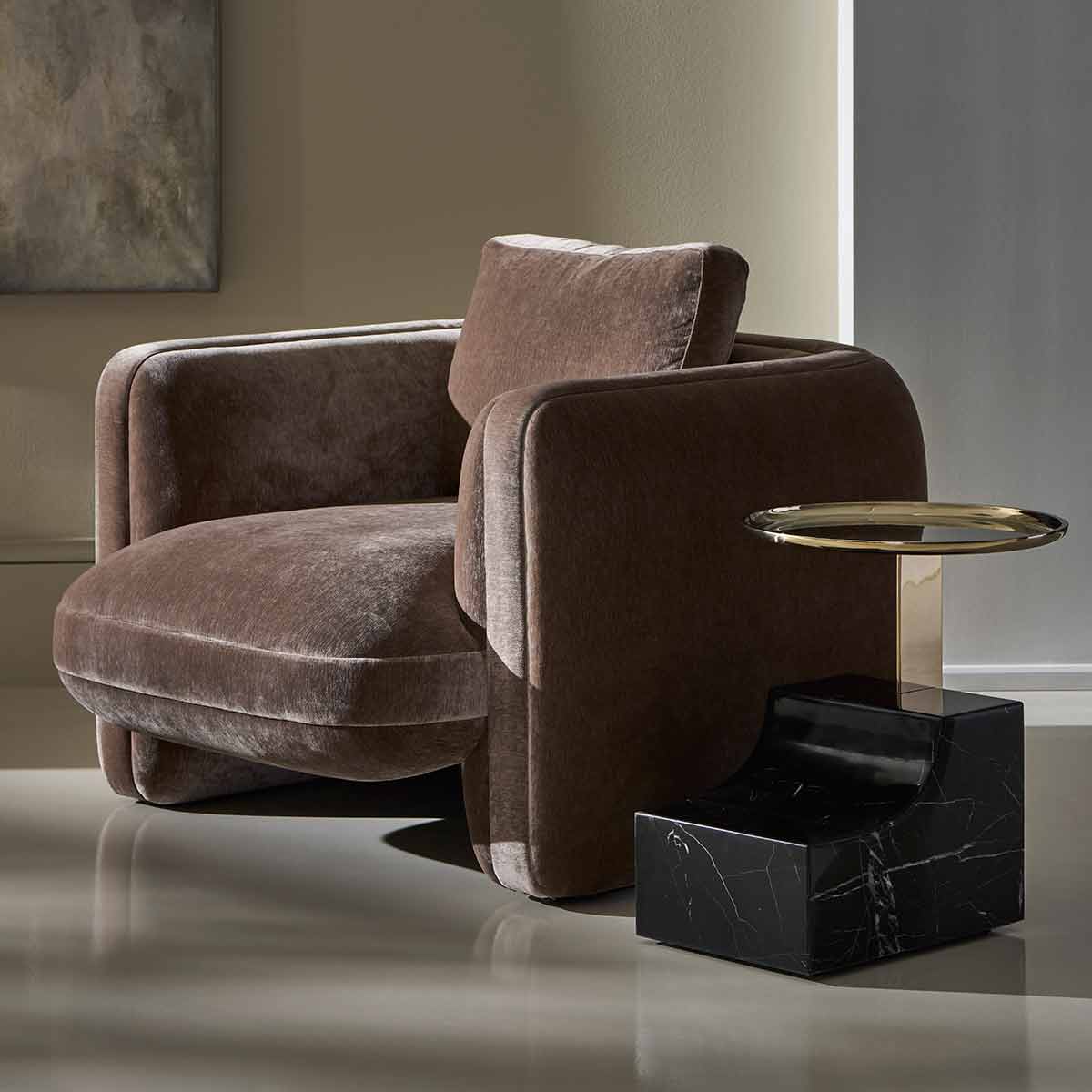 Overlap Chair Dark Taupe | Caracole Spring 2025 Collection | Elegant Contemporary Luxury Exclusive Designer Furniture