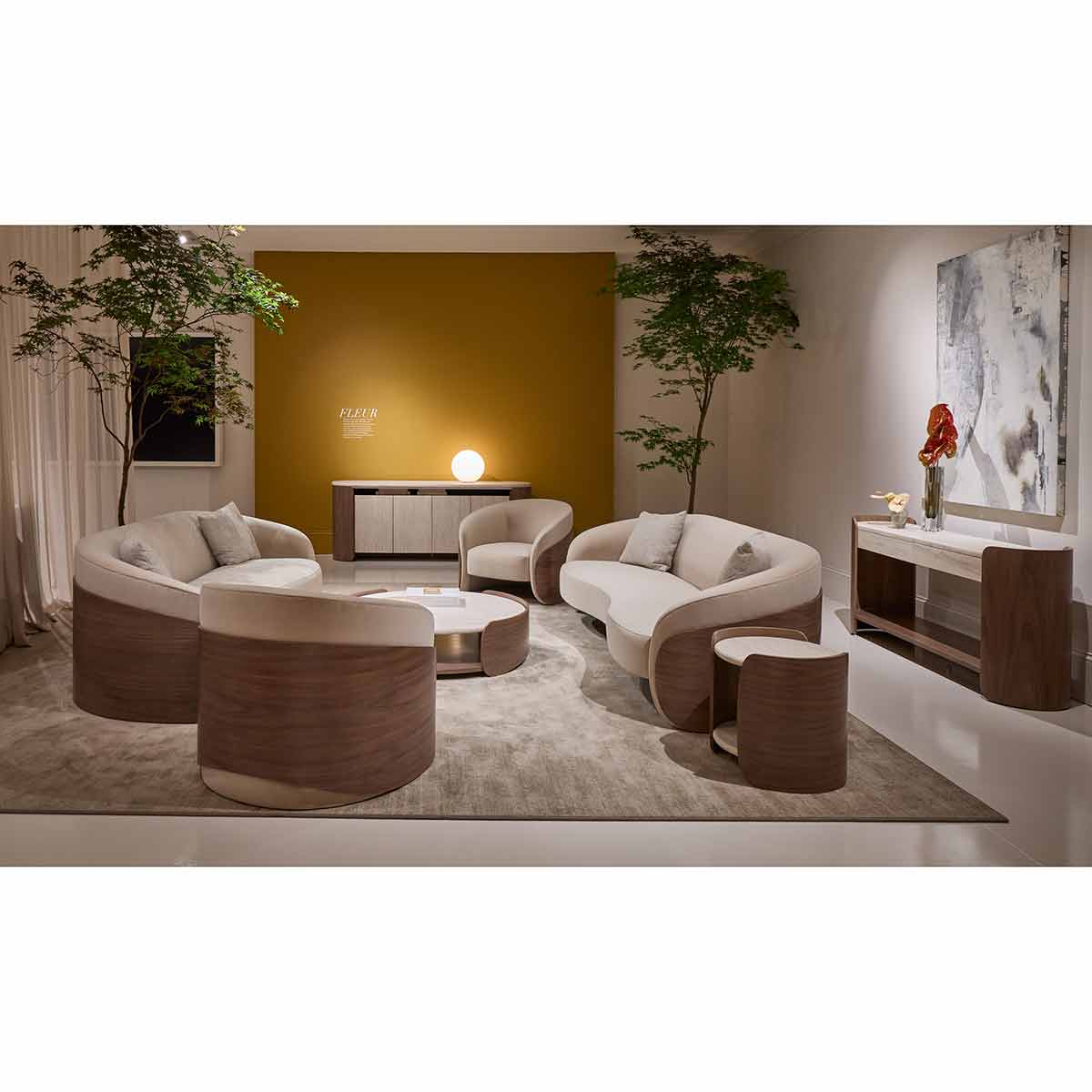 Fleur Wood Back Sofa | Caracole Spring 2025 Collection | Elegant Contemporary Luxury Exclusive Designer Furniture