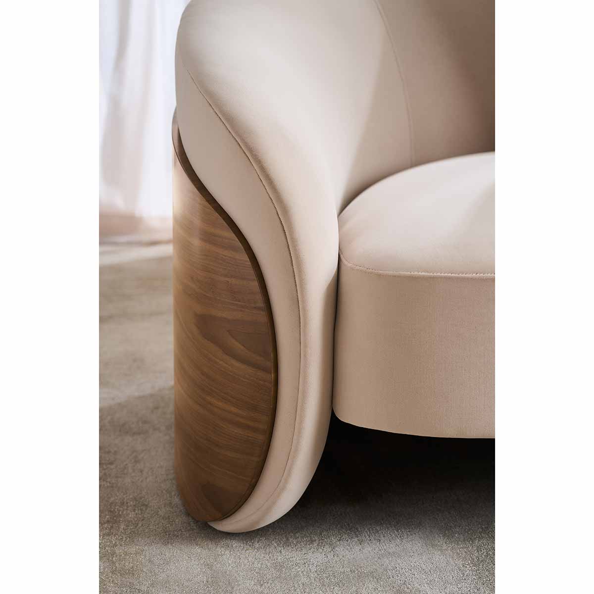 Fleur Wood Back Sofa | Caracole Spring 2025 Collection | Elegant Contemporary Luxury Exclusive Designer Furniture