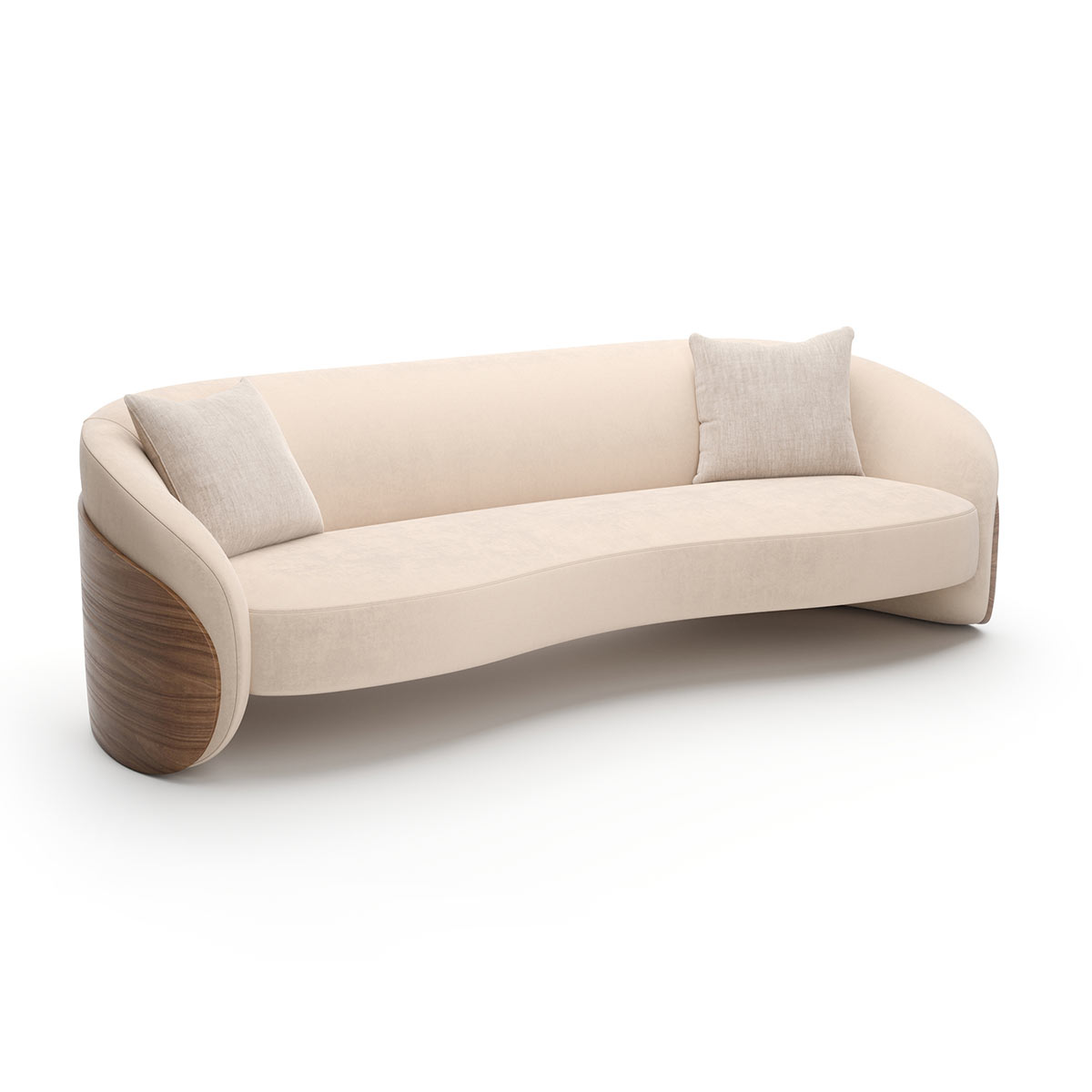 Fleur Wood Back Sofa | Caracole Spring 2025 Collection | Elegant Contemporary Luxury Exclusive Designer Furniture